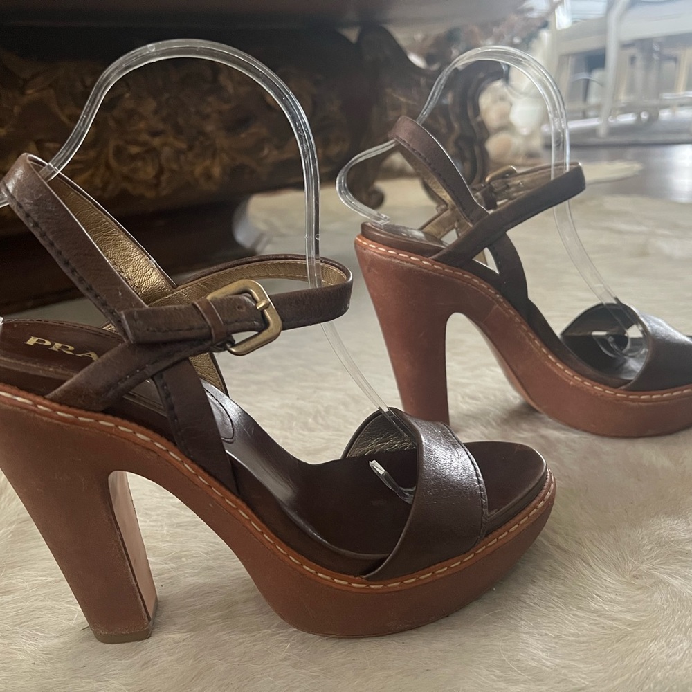 Prada Niciolla  Platform Sagentle worn platform sandal